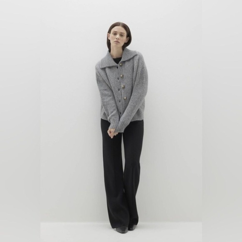 Naked Cashmere Brinkley Button-Up Silk Cardigan Cloudy Grey Small New With Tags